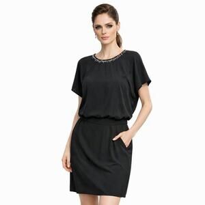 Gerard Darel Black Rhinestone Dress